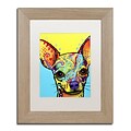 Trademark Fine Art Chihuahua by Dean Russo 11 x 14 White Matted Wood Frame (ALI0237-T1114MF)