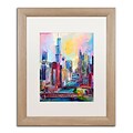 Trademark Fine Art Chicago 3 by Richard Wallich 16 x 20 White Matted Wood Frame (ALI0331-T1620MF)