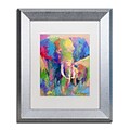 Trademark Fine Art Elephant 1 by Richard Wallich 11 x 14 White Matted Silver Frame (ALI0338-S1114MF)