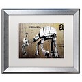 Trademark Fine Art Your Father by Banksy  16 x 20 White Matted Silver Frame (ALI0816-S1620MF)