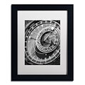 Trademark Fine Art Astronomic Watch Prague 11 by Moises Levy 11 x 14 White Matted Black Frame (ALI1094-B1114MF)