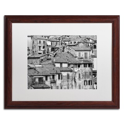 Trademark Fine Art San Gimignano Texture by Moises Levy 16 x 20 White Matted Wood Frame (ALI1098-W1620MF)