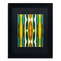 Trademark Fine Art Blue Green Yellow Pattern 14 by Amy Vangsgard  11 x 14 Black Matted Black Frame (AV0119-B1114BMF)