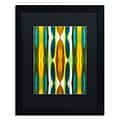 Trademark Fine Art Blue Green Yellow Pattern 14 by Amy Vangsgard  16 x 20 Black Matted Black Frame (AV0119-B1620BMF)