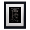 Trademark Fine Art 1955 Mccarty Gibson Guitar Black by Claire Doherty 11 x 14 White Matted Black Frame (CDO0068-B1114MF)