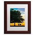 Trademark Fine Art Horse Sunset by Preston 11 x 14 White Matted Wood Frame (EM0532-W1114MF)