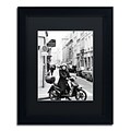 Trademark Fine Art Lady in Paris by Preston 11 x 14 Black Matted Black Frame (EM0540-B1114BMF)