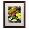 Trademark Fine Art Parisian Flowers by Preston 16 x 20 White Matted Wood Frame (EM0558-W1620MF)