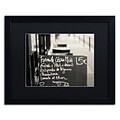 Trademark Fine Art Parisian Menu by Preston 16 x 20 Black Matted Black Frame (EM0561-B1620BMF)