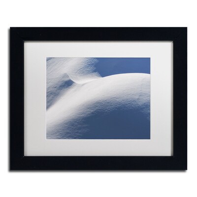Trademark Fine Art Abstract Snow Mound 3 by Kurt Shaffer 11 x 14 White Matted Black Frame (KS01082-B1114MF)
