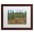 Trademark Fine Art Red Poppies in the Wood by Manor Shadian 16 x 20 White Matted Wood Frame (MA0624-W1620MF)