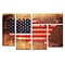 Trademark Fine Art US Flag Map by Michael Tompsett 3.9 x 2.3 Multi Panel Art Set (MT0160-P6-SE
