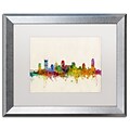 Trademark Fine Art Nashville Skyline by Michael Tompsett 16 x 20 White Matted Silver Frame (MT0428-S1620MF)