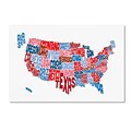 Trademark Fine Art United States Typography Text Map by Michael Tompsett 22 x 32 Canvas Art (MT0504-C2232GG)
