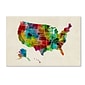 Trademark Fine Art ''United States Watercolor Map 2'' by Michael Tompsett 30" x 47" Canvas Art (MT0514-C3047GG)