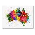 Trademark Fine Art Australia Paint Splashes Map by Michael Tompsett 14 x 19 Canvas Art (MT0515-C1419GG)