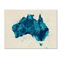 Trademark Fine Art Australia Paint Splashes Map 2 by Michael Tompsett 24 x 32 Canvas Art (MT0516-C2432GG)