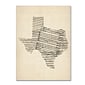 Trademark Fine Art ''Old Sheet Music Map of Texas'' by Michael Tompsett 18" x 24" Canvas Art (MT0528-C1824GG)