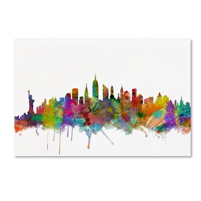 Trademark Fine Art New York City Skyline by Michael Tompsett 22 x 32 Canvas Art (MT0546-C2232GG)