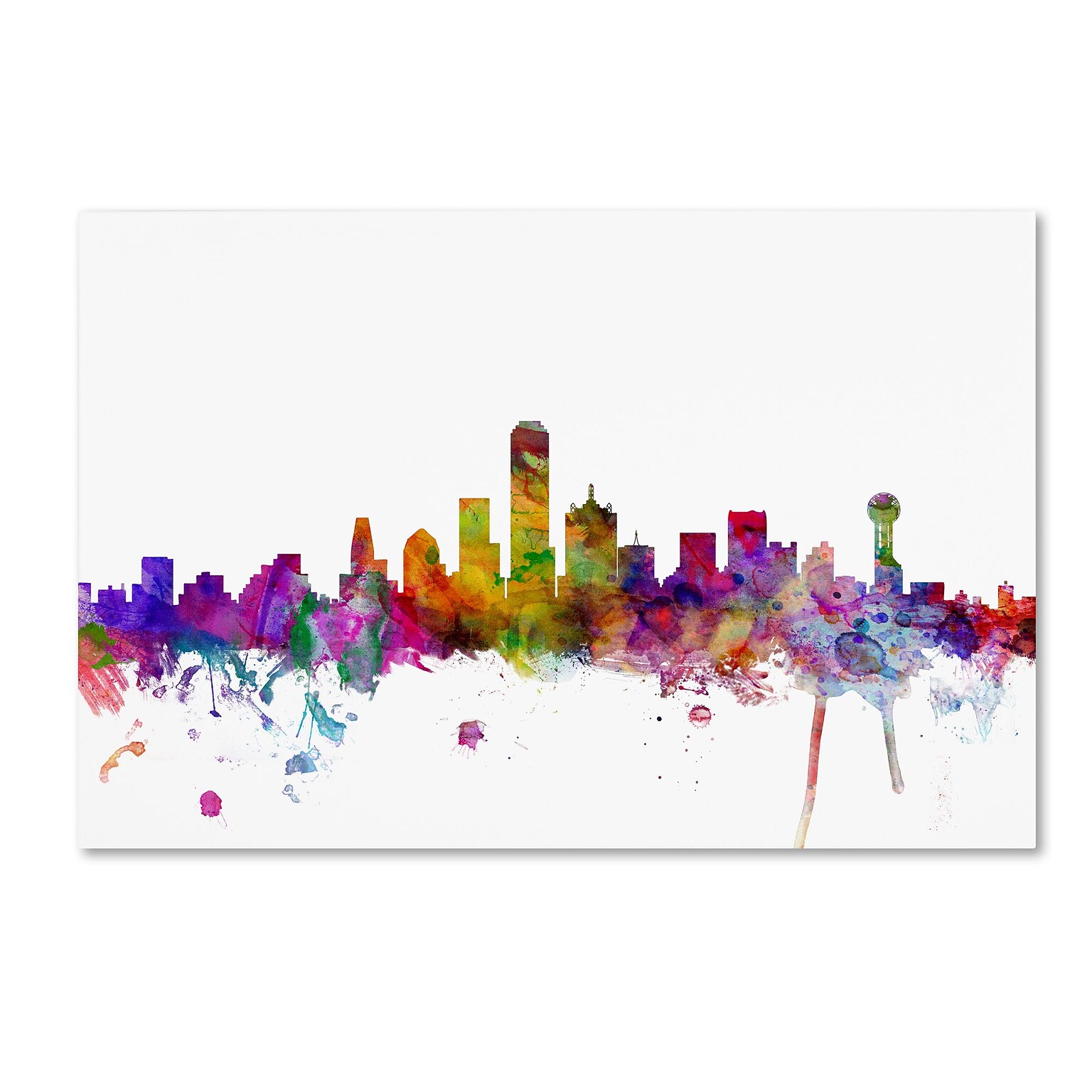 Trademark Fine Art Dallas Texas Skyline by Michael Tompsett 16 x 24 Canvas Art (MT0555-C1624GG)