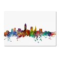 Trademark Fine Art Cleveland Ohio Skyline by Michael Tompsett 12 x 19 Canvas Art (MT0559-C1219GG)