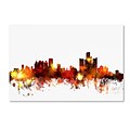 Trademark Fine Art Detroit Michigan Skyline III by Michael Tompsett 16 x 24 Canvas Art (MT0656-C1624GG)