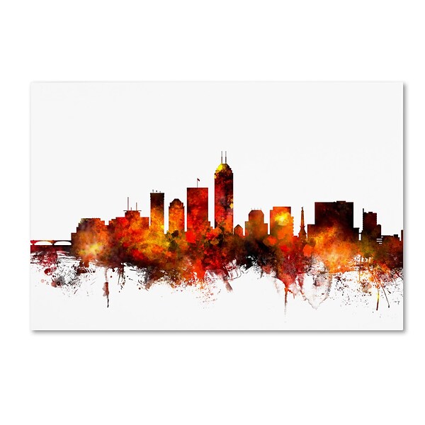 Trademark Fine Art Indianapolis Indiana Skyline II by Michael Tompsett 22 x 32 Canvas Art (MT0657-C2232GG)