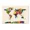 Trademark Fine Art Map of the World Watercolor II by Michael Tompsett 22 x 32 Canvas Art (MT07