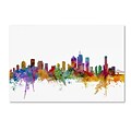 Trademark Fine Art Brisbane Australia Skyline by Michael Tompsett 22 x 32 Canvas Art (MT0765-C2232GG)