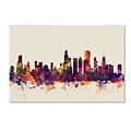 Trademark Fine Art Chicago Illinois Skyline by Michael Tompsett 12 x 19 Canvas Art (MT0803-C1219GG)