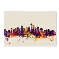 Trademark Fine Art Seattle Washington Skyline by Michael Tompsett 16 x 24 Canvas Art (MT0809-C1624GG)