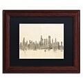 Trademark Fine Art Chicago Skyline Sheet Music by Michael Tompsett 11 x 14 Wood Frame (MT0818-W1114BMF)
