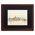 Trademark Fine Art Boston Skyline Sheet Music by Michael Tompsett 16 x 20 Black Matted Wood Frame (MT0834-W1620BMF)