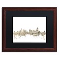 Trademark Fine Art Cincinnati Skyline Sheet Music by Michael Tompsett 16 x 20 Black Matted Wood Frame (MT0839-W1620BMF)