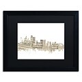 Trademark Fine Art Sydney Skyline Sheet Music by Michael Tompsett 16 x 20 Black Matted Black Frame (MT0847-B1620BMF)