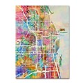 Trademark Fine Art Chicago City Street Map by Michael Tompsett 35 x 47 Canvas Art (MT0856-C3547GG)