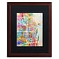 Trademark Fine Art ''Chicago City Street Map II'' by Michael Tompsett 16" x 20" Black Matted Wood Frame (MT0856-W1620BMF)