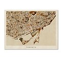 Trademark Fine Art Toronto Street Map by Michael Tompsett 18 x 24 Canvas Art (MT0864-C1824GG)
