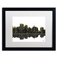 Trademark Fine Art Oakland California Skyline by Marlene Watson 16 x 20 White Matted Black Frame (MW0062-B1620MF)