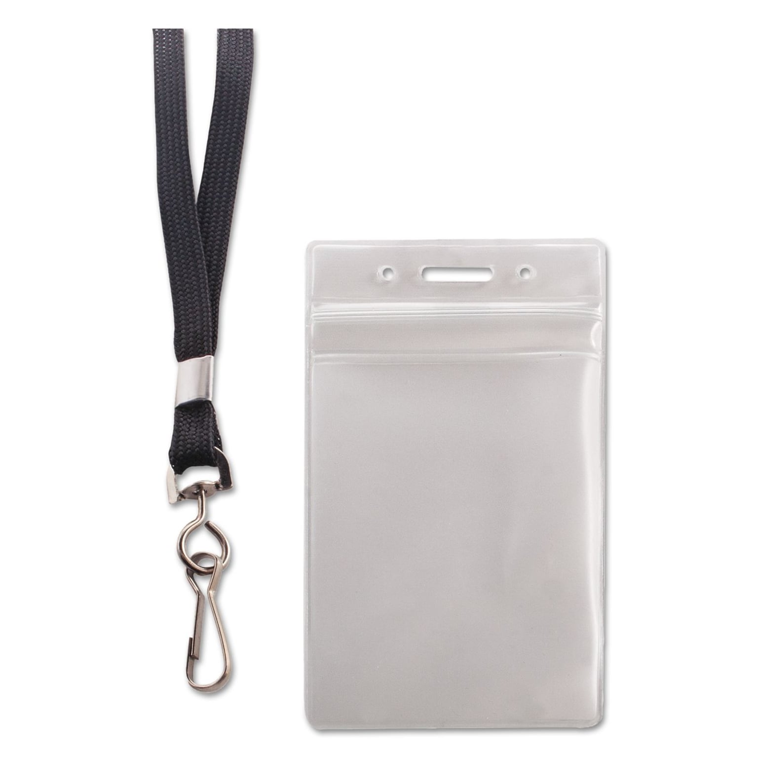 Advantus Resealable Id Badge Holder with Lanyard, 2 5/8 x 3 3/4, Clear, 20/pack (91131)