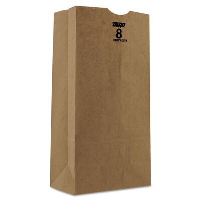 Heavy Duty Kraft Paper Bags, 12 7/16"H x 6 1/8"W x 4 1/8"D, 500/Pack