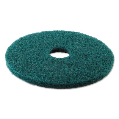 Premier Scrubbing Floor Machine Pad, Green, 16, 5/Case