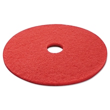 Premier Floor Machine Buffing Pad, Red, 16, 5/Case