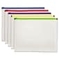 Globe-Weis Poly Zip Envelope, Letter, Open Side, Assorted, 5/Pack (PFX85292)