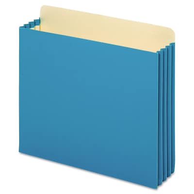 Pendaflex Reinforced File Pocket, 3 1/2" Expansion, Letter Size, Blue, 10/Box (PFXFC1524PBLU)