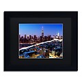 Trademark Fine Art Downtown City at Night by Philippe Hugonnard 11 x 14 Black Matted Black Frame (PH0096-B1114BMF)
