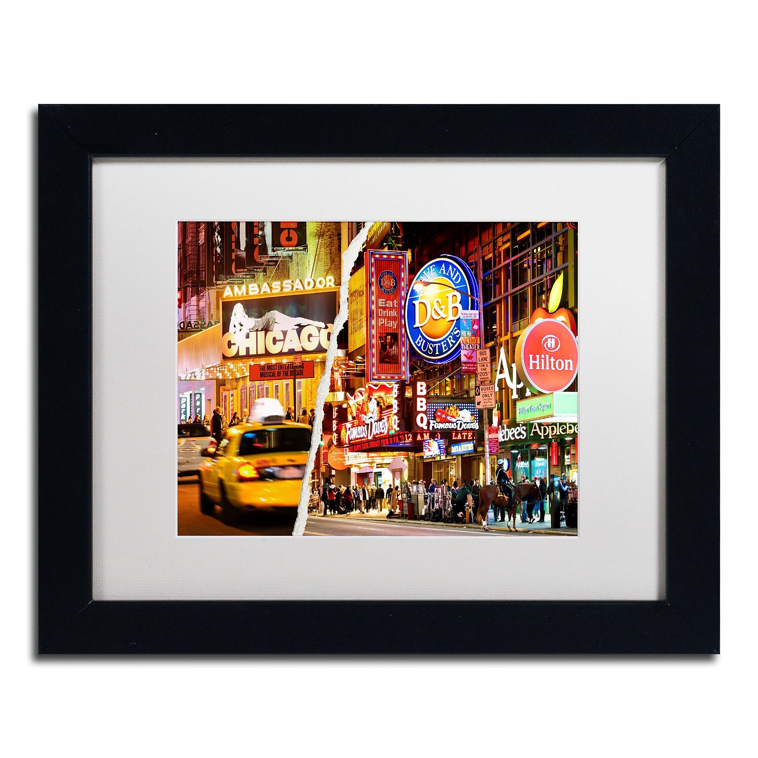Trademark Fine Art Times Square Colours by Philippe Hugonnard 11 x 14 White Matted Black Frame (PH0097-B1114MF)