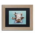 Trademark Fine Art Little Napper by Pat Saunders 11 x 14 Black Matted Wood Frame (PS005-T1114BMF)