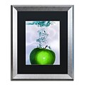 Trademark Fine Art Apple Splash II by Roderick Stevens 16 x 20 Black Matted Silver Frame (RS011-S1620BMF)