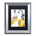 Trademark Fine Art Lemon Splash II by Roderick Stevens 11 x 14 Black Matted Silver Frame (RS022-S1114BMF)
